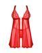 Бебі-дол Obsessive Elianes babydoll & thong, XS/S, червоний, мереживний ліф, трусики-танга в наборі SX1143 фото 3