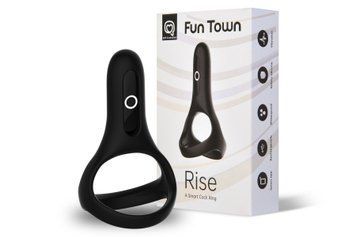 Подвійне ерекційне кільце Fun Town Rise Black, керування зі смартфона SO5747 фото