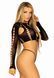 Комплект безшовної білизни Leg Avenue Long sleeve crop top & string Black, One Size, топ, стрінги SO9098 фото 4