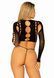 Комплект безшовної білизни Leg Avenue Long sleeve crop top & string Black, One Size, топ, стрінги SO9098 фото 2
