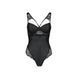 Боді з еко-шкіри та мережива Passion LOONA BODY L/XL, black SO5355 фото 3