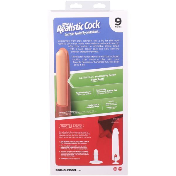 Фалоімітатор Doc Johnson The Realistic Cock ULTRASKYN - 9 Inch Vanilla SX4473 фото
