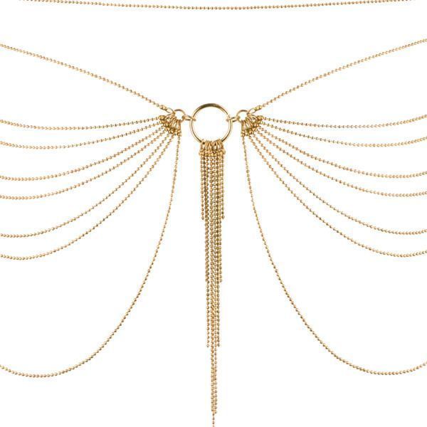 Ланцюжок на трусики або ліф Bijoux Indiscrets MAGNIFIQUE Waist Chain - Gold, прикраса на тіло SO2660 фото