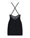 Сатиновий комплект для сну з мереживом Obsessive 828-CHE-1 chemise & thong L/XL, чорний, сорочка SO7172 фото 6