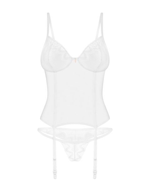 Корсет Obsessive Alissium corset & thong M/L (м'ята упаковка!!!) SX0601-R фото