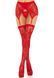 Комплект Leg Avenue Lace thigh highs & garterbelt, One Size, червоний, панчохи та пояс з пажами SX1060 фото 5