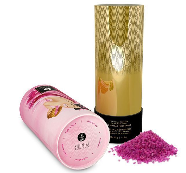 Пінлива сіль для ванни Shunga Dead Sea salt Oriental Crystals &mdash; Rose Petal (500 г), Мертвого моря SO6893 фото